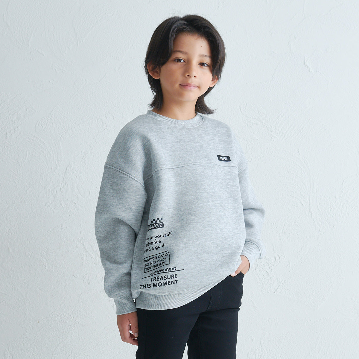 サイドロゴ 裏起毛トレーナー